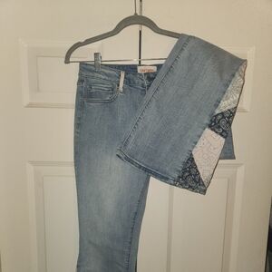 DRIFTWOOD Light Blue Flare Jeans with Patchwork